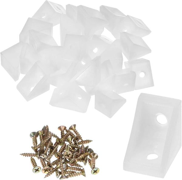 M METERXITY 20-Pack L-Shape Corner Brace, 0.78 x 0.78 in Nylon Plastic