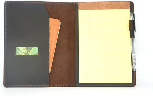 Leather Cover Compatible with Tops - Legal Pad Writing Steno Pads, 5" x 8", Distressed Genuine A5 Leather Cover