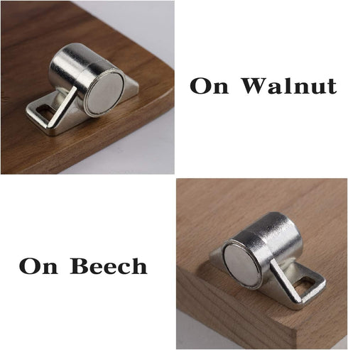 ZFBB 4 Pack Magnetic Cabinet Door Catch with Magnets for Kitchen Closet Door Closing (Silver)