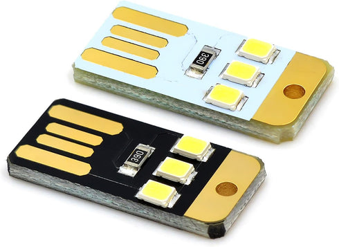 Tizuqe 5Pcs 0.2W LED Lamp Reading Book Light USB Night Light Pocket Card LED Keychains Lamp
