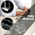 PARTSPOWER Acrylic Business Card Holder - Horizontal Clear Display Stand, Desk Accessory Organizer (3-Slot)