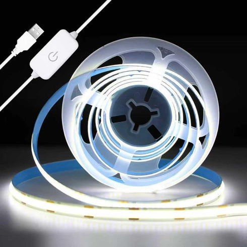 COB LED Strip Light, TV LED Backlight, 3.28ft USB Flexible, Cuttable, Dimmable