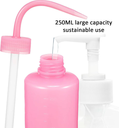 Wash Bottle 2Pcs 250ml Plastic Squeeze Bottle with Scale Labels for Medical Lab Supplies