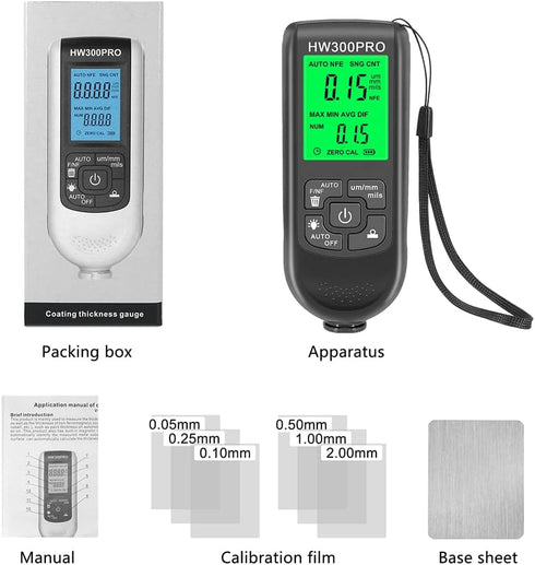 Paint Thickness Gauge, Digital Meter Probe Paint Thickness Gauge Zero Calibration Digital Display Car Coating LCD(Black)