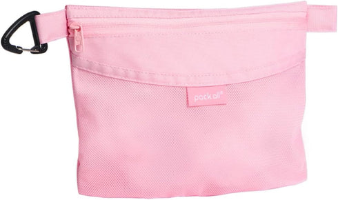 pack all Water-resistant Material Zipper Pouch, Mesh Zipper Bags for Storage, Travel, Office (Pink, Small)