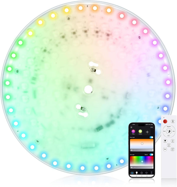 Ledytech Smart Ceiling Light Replacement Kit, RGB LED Ceiling Light Retrofit Kit, 2400LM,