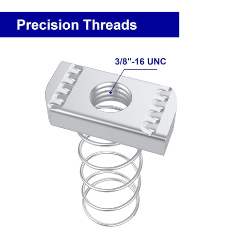 20 Pcs 3/8"-16 Strut Channel Nuts, Spring Strut Channel Cone Nuts for Easy Mounts Solar Panel