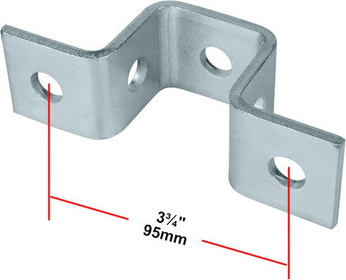 5 Hole U Shaped Strut Connector Bracket, Height 1-3/4", Width 1-1/2", Fit for 1/2" Bolt in 1-5/8" Strut Channel