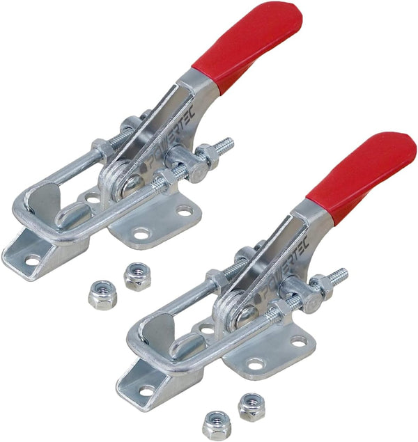 POWERTEC 2PK Toggle Clamp, 400 lbs Holding Capacity, Adjustable U Bolt Latch for Woodworking Jigs & Fixtures