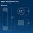 SupplyGiant 3/4 x 12 Inch Black Steel Pipe, Heavy Duty Industrial Malleable Iron for DIY Furniture
