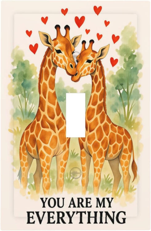 HTSAHKV Romantic Giraffe Couple Wall Plate Light Switch Cover Single Gang Outlet Faceplate