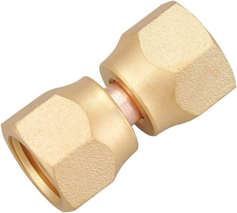 2 PCS Brass Female Flare Swivel Adapter, 1/4" Female Swivel Nut, Flare Tube Fitting, Valve Connector