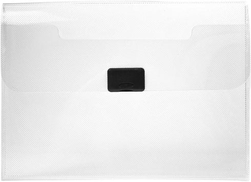 JAM PAPER Plastic Box Portfolio, 9 1/2 x 13 1/4 x 1 1/8, Clear, Sold Individually