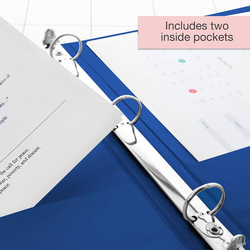 BAZIC 3 Ring Binder 1/2" Economy View Binders Organizer - Blue, Round Ring, Holds 100 Sheets, for School Office Home,