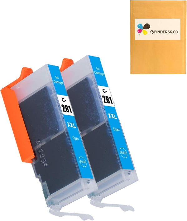 F FINDERS&CO CLI-281 Cyan Ink Tank Replacement for Canon CLI-281XXL 281 Cyan for PIXMA TS6320 TR7520 TS8120 TS8320