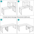 ELITEROO White Wood Desktop Shelf, 2 Tier Freestanding Small Bookshelf, Adjustable Storage Organizer for Kitchen