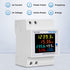 Single Phase Energy Meter Tester, Din Rail Electricity Usage Monitor, 6 in 1 Multimeter AC 40-300V 100A