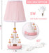 HERBESTBAY 14 Inch Bulb Kids Table Lamp, Adorable Castle Style Kids Desk Lamp, Pink Bedside Lamp Ideal for Girls