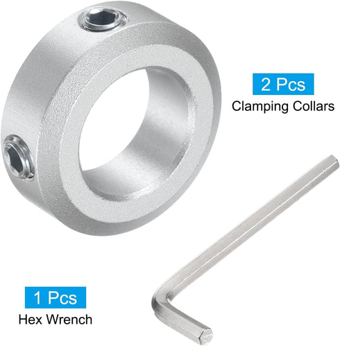 uxcell 2pcs Set Screw Shaft Collar for 14mm Shaft, 24mm OD, 8mm Thickness, Aluminum Alloy Clamp-On