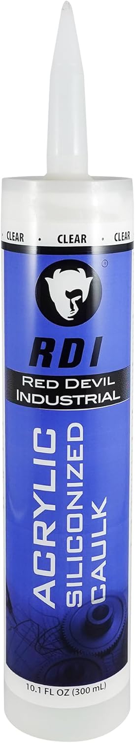 Red Devil 08760I RD PRO Construction Grade Siliconized Acrylic Sealant, 10.1 oz, Clear