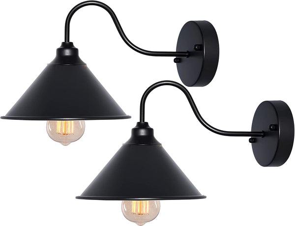 BRIGTTESS Black Wall Sconces,Industrial Wall Sconce Lights, Farmhouse Wall Light Fixtures, E26