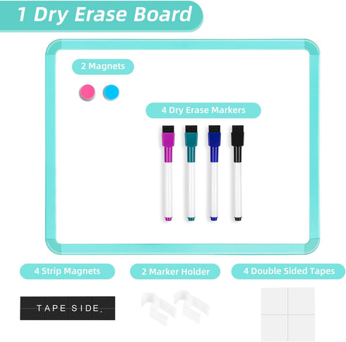 Small 14'' x 11'' Magnetic Dry Erase Board, Mini Whiteboard with Markers for Kids, Students, Fridge, Wall