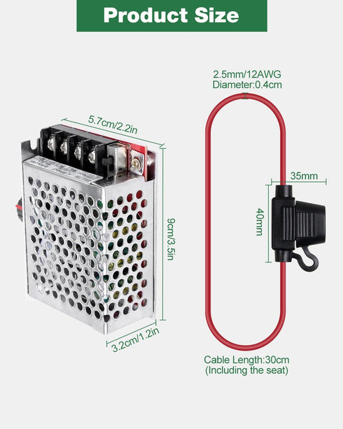7-70V PWM DC Motor Speed Regulator 30A for 12V 24V 48V 60V 70V Speed Control with Potentiometer
