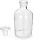 250ml Glass Reagent Bottle, Narrow Mouth Borosilicate Glass with Standard Ground Glass Stopper, Clear