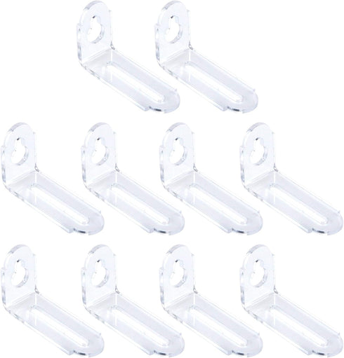 10pcs Adjustable Acrylic Corner Braces Clear Plastic Wall Mount Floating Shelf Brackets