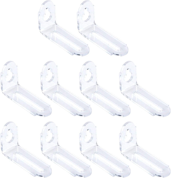 10pcs Adjustable Acrylic Corner Braces Clear Plastic Wall Mount Floating Shelf Brackets
