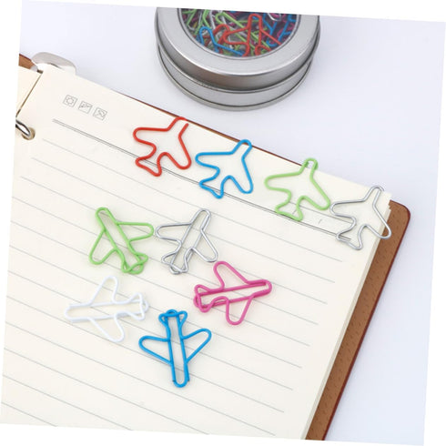 EXCEART 24pcs Plane-shaped Paper Clips, Portable File Clamp for Office Supply