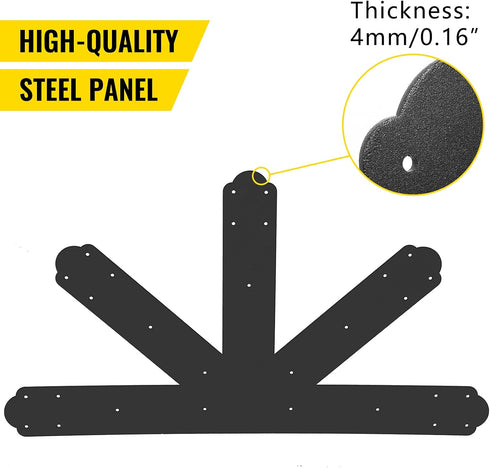 VEVOR Gable Plate, Black Powder-Coated Truss Connector Plates, 12:12 Pitch Gable Bracket for Wooden Beam Use
