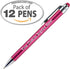 Express Pencils 12 Personalized Pens with Stylus Tip -Bright Vibes- Click action - Custom - Black writing - Printed