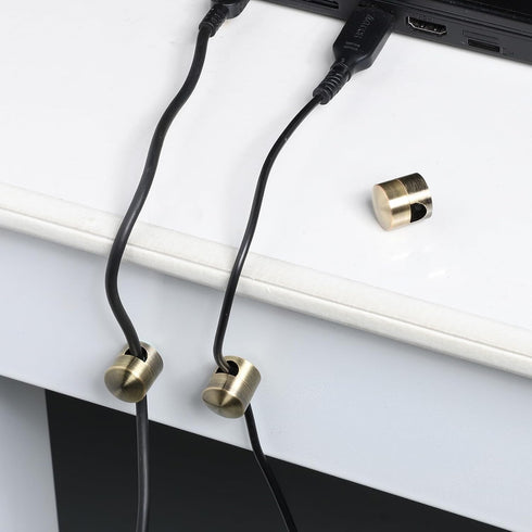 BOHUIZ 3 Pcs Cable Anchors for Desk, Adhesive Adjustable Cord Holder Cable Clips Premium Aluminum Cord Organizers