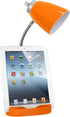 LD1093-ORG 18.5" Simple Designs All-in-One Gooseneck Desk Lamp with iPad Stand, Book Holder, and Convenient USB Port