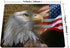 Smooffly Bald Eagle on American Flag Mouse Pad, Vintage USA Flag Design
