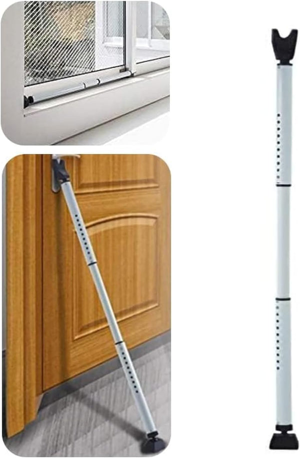 2-in-1 Door Security Bar & Sliding Patio Door Stopper Security Jammer Bar