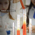 Lab Glassware Set, 5pcs Thick Glass Graduated Beaker, 4pcs Glass Measuring Cylinder, Pipettes, Stirring Rods, Cleaning