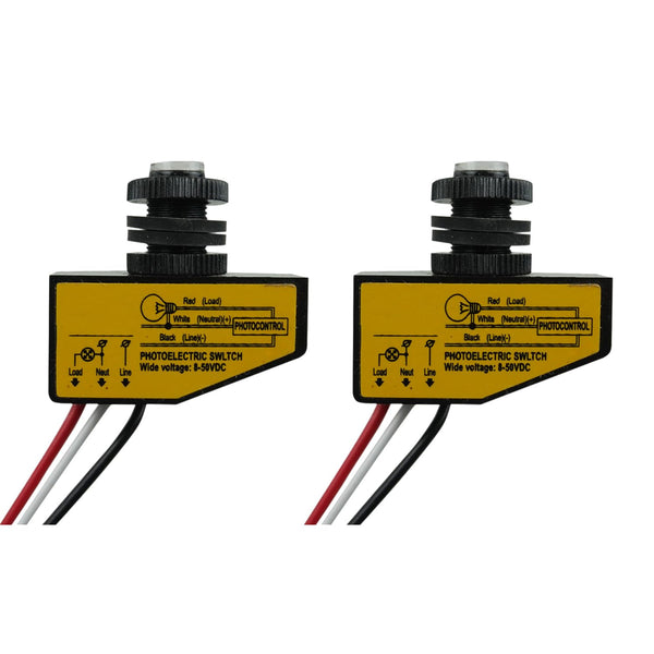 Proshopping 2 Pieces DC 8-50V Photoelectric Switch, 3.5A Dusk to Dawn Sensor for