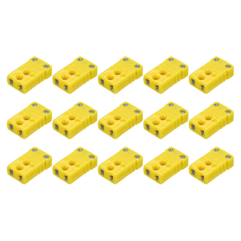 MECCANIXITY Mini K Type Thermocouple Wire Connectors, Female Plug Adapter, High Temperature 15pcs