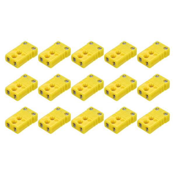 MECCANIXITY Mini K Type Thermocouple Wire Connectors, Female Plug Adapter, High Temperature 15pcs