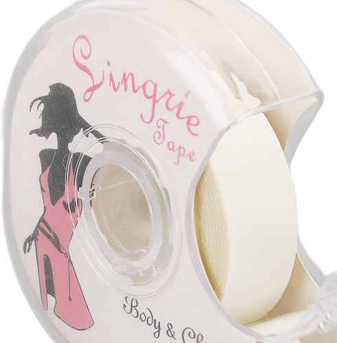Double Sided Clothing Tape, 2 Rolls Body Tape with Dispenser, Transparent Strong Fabric Tape for Dress, Clothes, Women