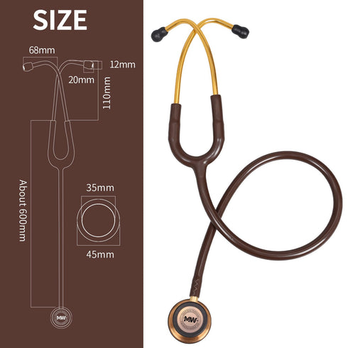 MaiWieel-Classic Monitoring Stethoscope Professional Dual Head Chocolate Stethoscopes For,Nurse,Doctor,Vet ,Home