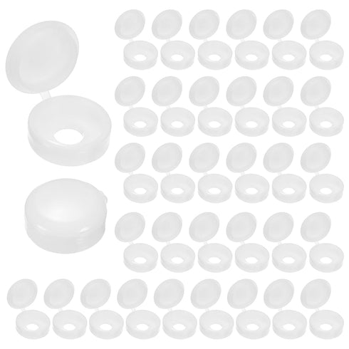M METERXITY 100-Pack 6mm M3 M4 M5 Plastic Hinged Screw Cover Caps, Shutter Screws with Caps, Fold Snap Washer Covers