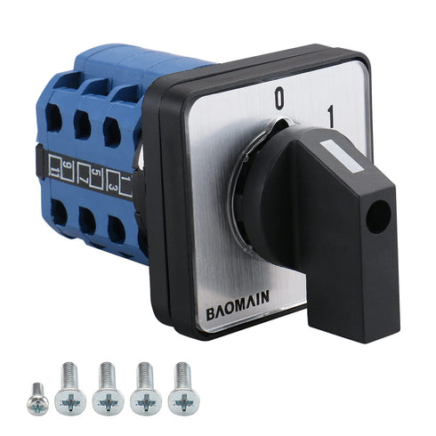 Baomain Rotary Cam Changeover Switch LW28-20/0123.3, 660V 20A, 12 Terminals, 4 Positions
