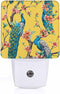 Chrobak LED Night Light,Peacock Tree Cherry Flower Trees Yellow Colorful Bird LED Night