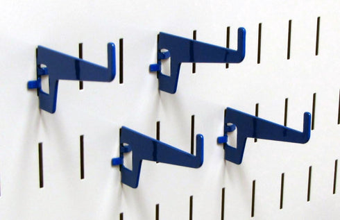 Wall Control Long Reach Hook Pack, 2-7/8in, Slotted Metal Pegboard Hooks, Blue