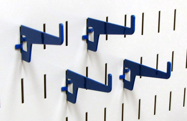 Wall Control Long Reach Hook Pack, 2-7/8in, Slotted Metal Pegboard Hooks, Blue