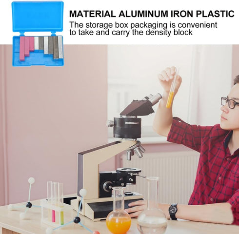 Set 11X6.5X3.2 Inches ULTECHNOVO Cuboid Group Density Experiment Blocks with Aluminum Iron Plastic Blocks for Physics