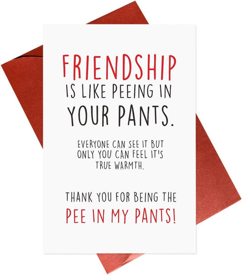 Gonzey Funny Best Friend Birthday Cards, Friendship Is Like Peeing In Your Pants